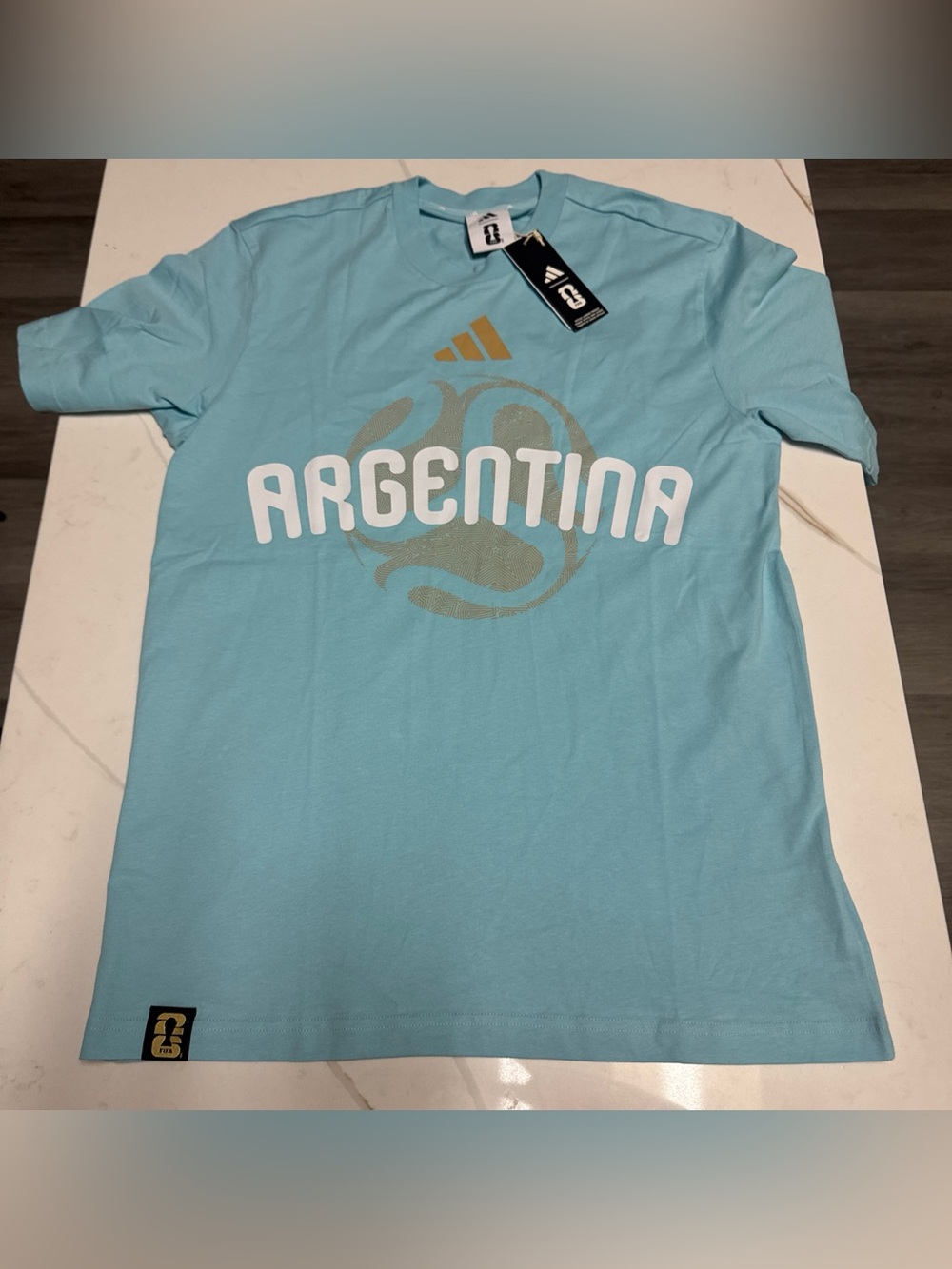 Adidas Argentina Team FIFA World Cup 2026 Cotton T-Shirt JZ8915 Medium Size M